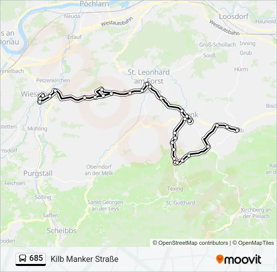 685 Bus Line Map