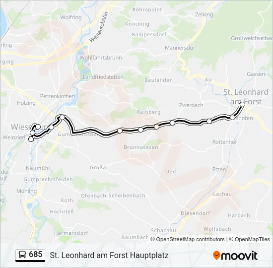 685 Bus Line Map