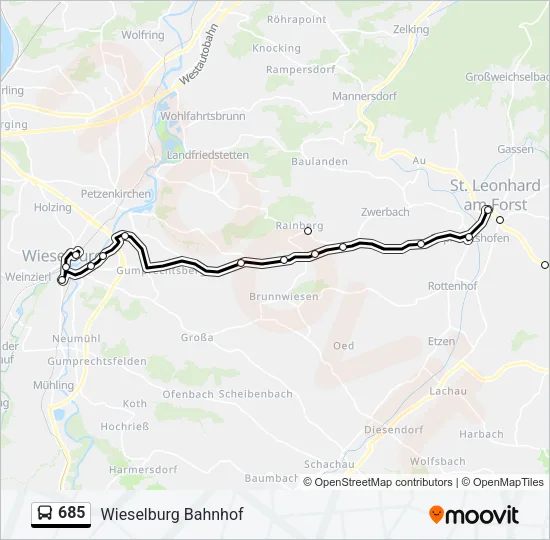 685 Bus Line Map