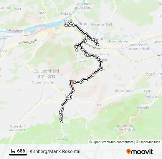 686 Bus Line Map