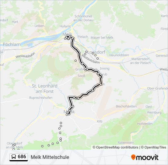 686 bus Line Map