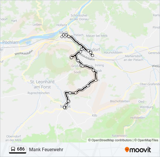 686 bus Line Map