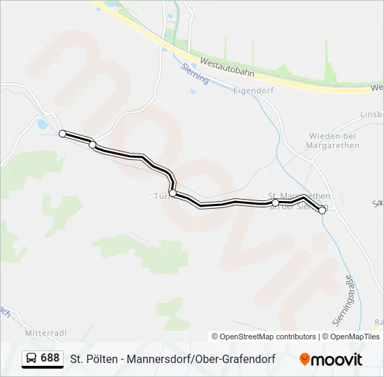 688 Bus Line Map
