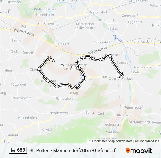 688 Bus Line Map