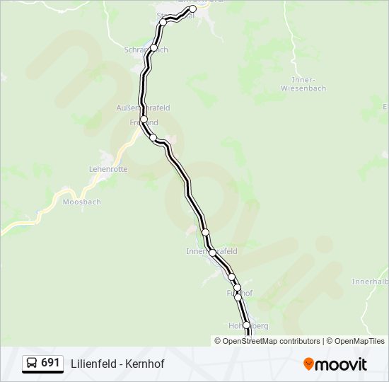 691 bus Line Map