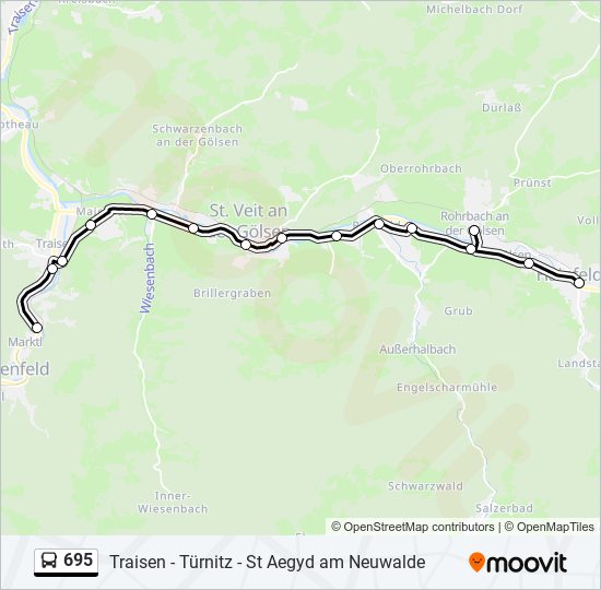 695 bus Line Map