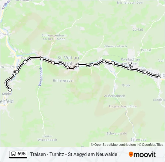 695 Bus Line Map