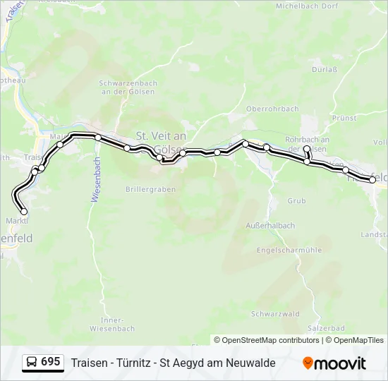 695 Bus Line Map