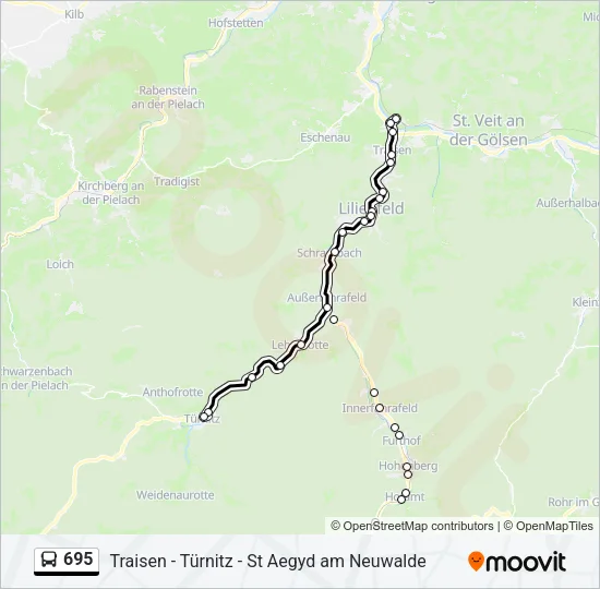 695 Bus Line Map