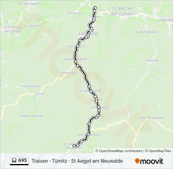 695 Bus Line Map