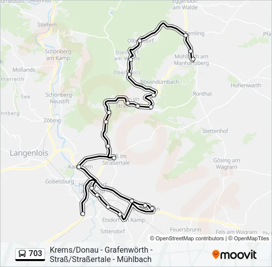 703 Bus Line Map