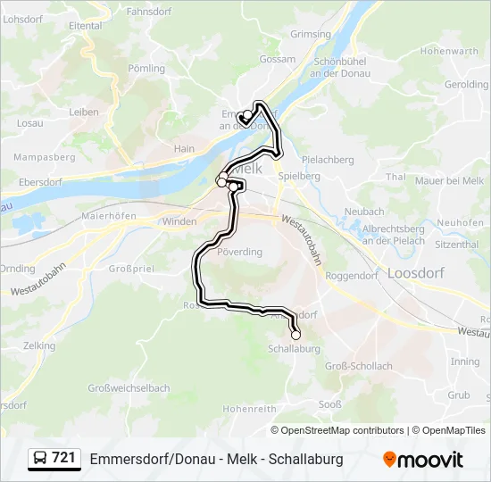 721 Bus Line Map
