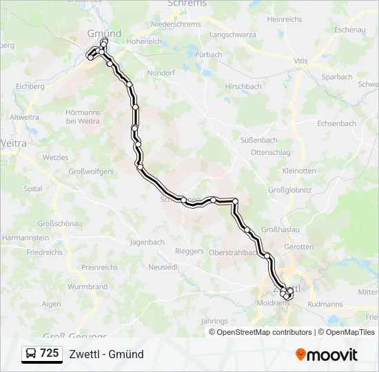 725 Bus Line Map
