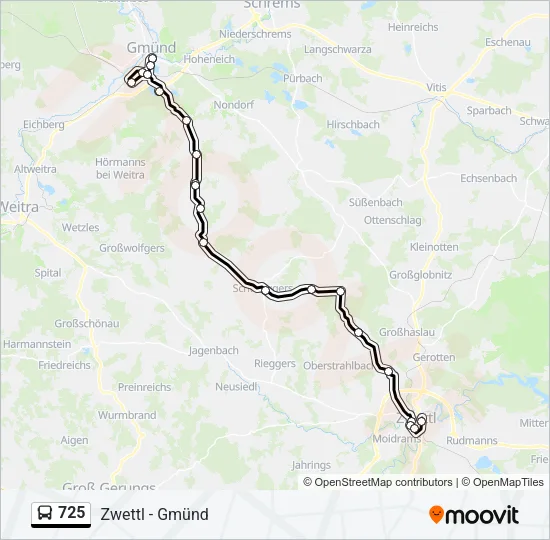 725 Bus Line Map