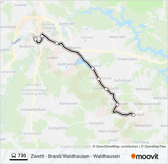 730 Bus Line Map