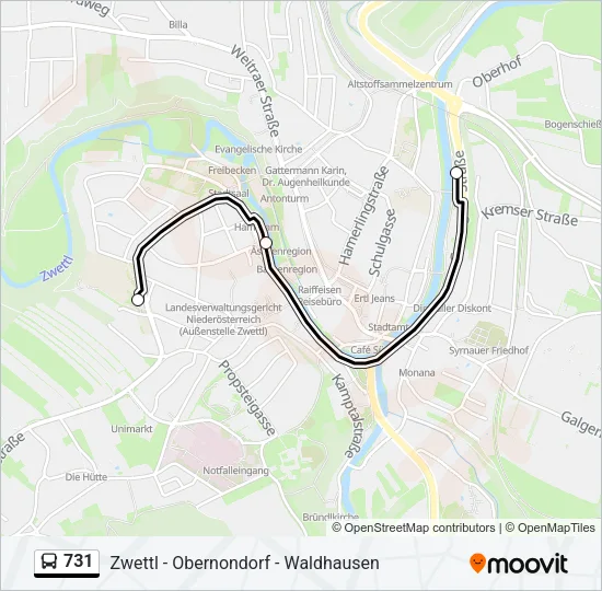 731 Bus Line Map