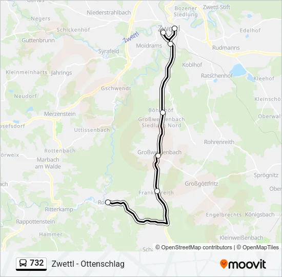 732 Bus Line Map