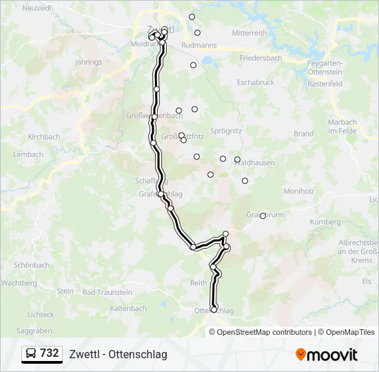 732 Bus Line Map