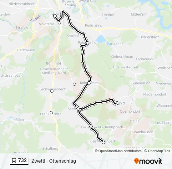 732 Bus Line Map