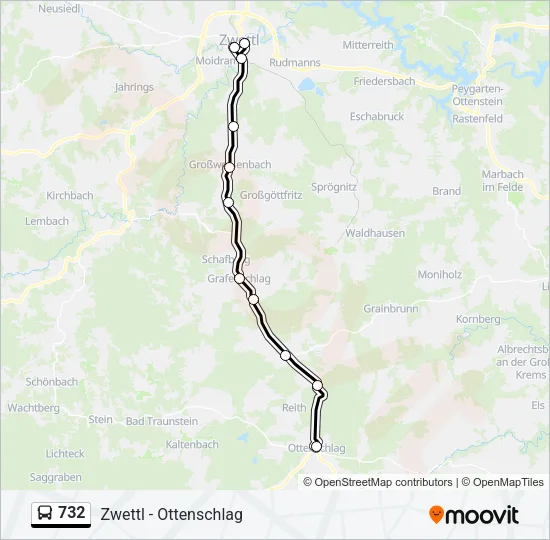 732 Bus Line Map