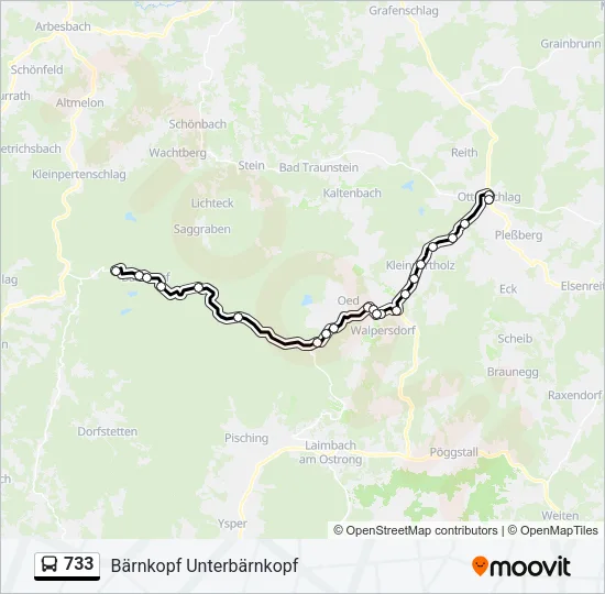 733 Bus Line Map