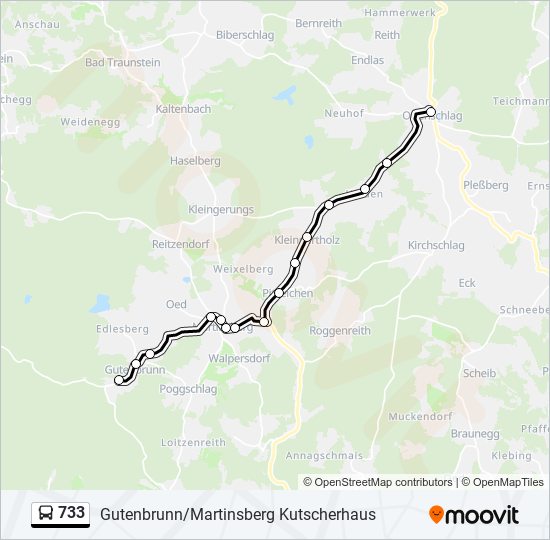 733 Route Schedules, Stops & Maps Gutenbrunn/Martinsberg