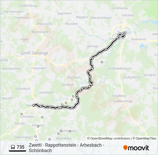 735 Bus Line Map