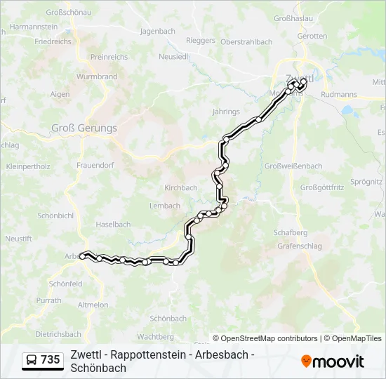 735 Bus Line Map