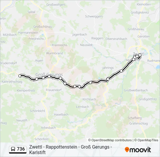 736 Bus Line Map