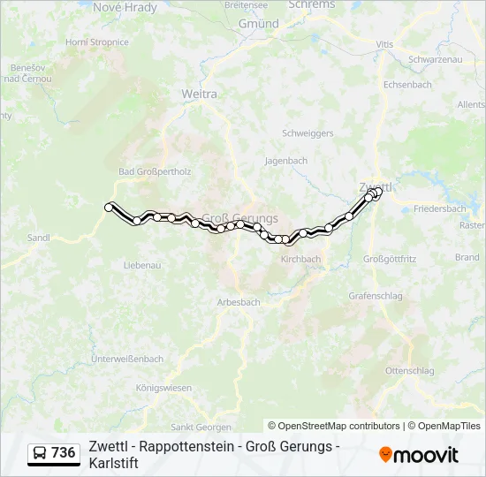 736 Bus Line Map