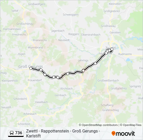 736 Bus Line Map