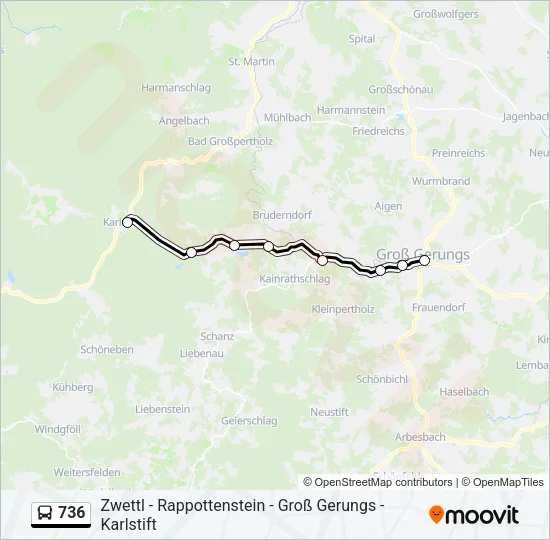 736 Bus Line Map