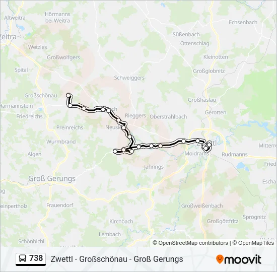 738 Bus Line Map