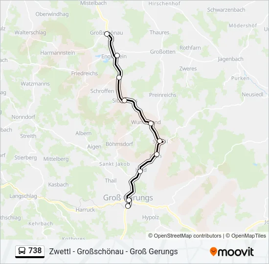738 Bus Line Map