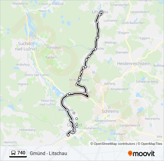 740 bus Line Map