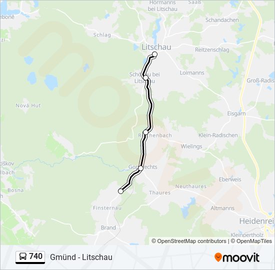 740 bus Line Map