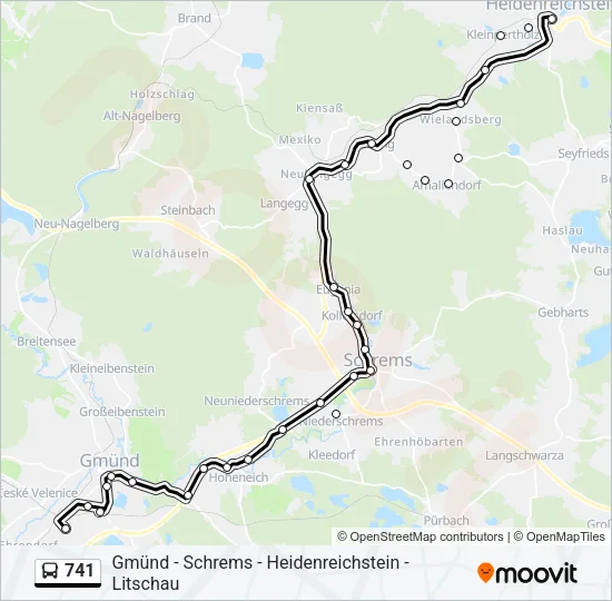741 Bus Line Map