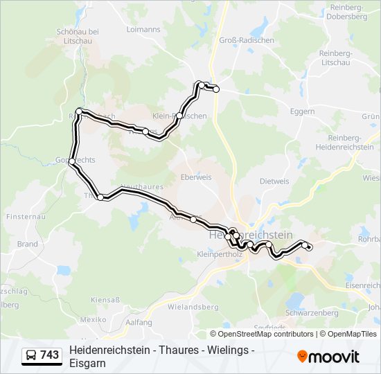 743 bus Line Map