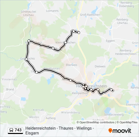 743 Bus Line Map