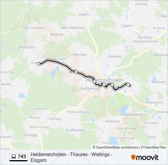 743 bus Line Map