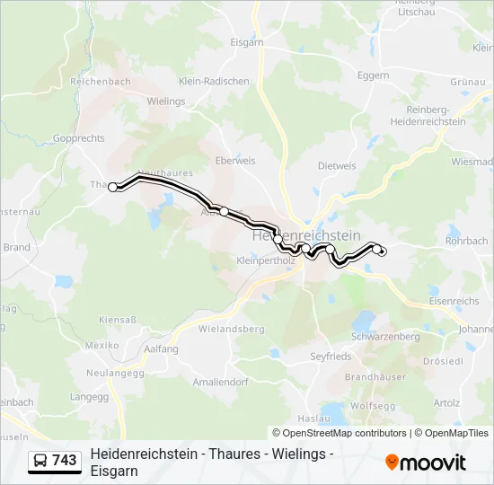 743 Bus Line Map