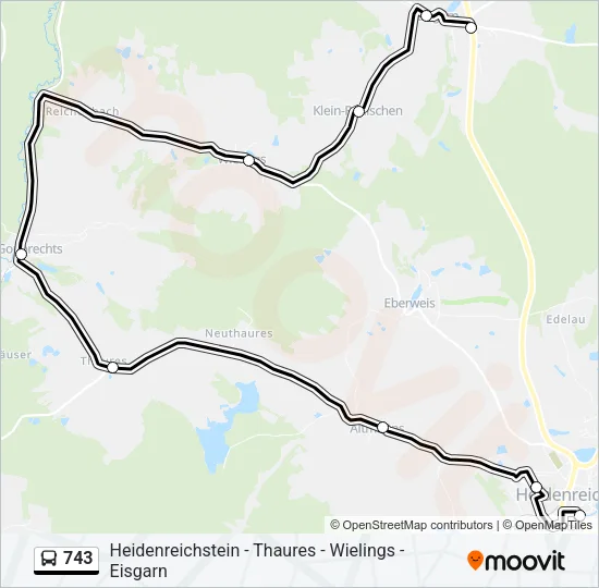 743 Bus Line Map