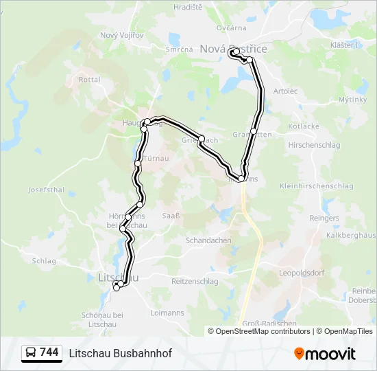 744 Bus Line Map