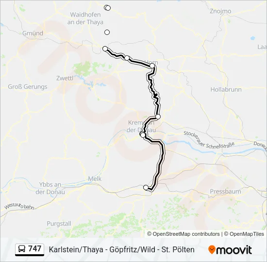 747 Bus Line Map