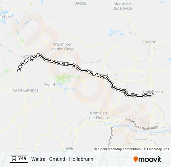 749 Bus Line Map
