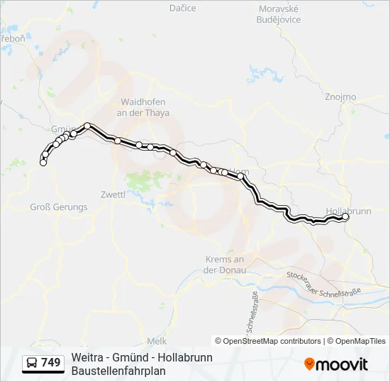 749 Bus Line Map