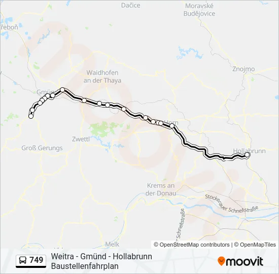 749 Bus Line Map