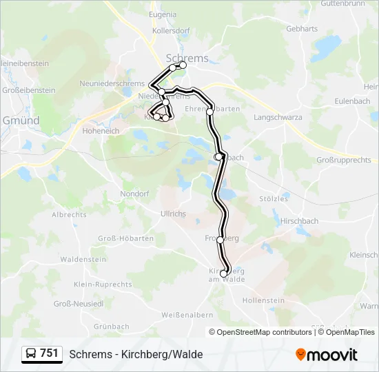 751 Bus Line Map
