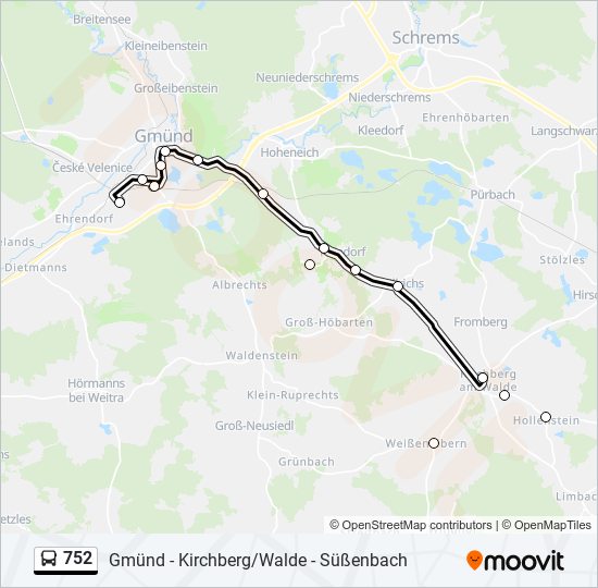 752 bus Line Map