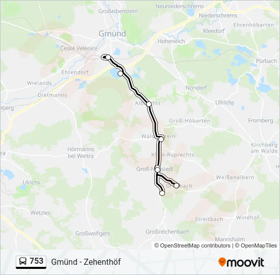 753 Bus Line Map